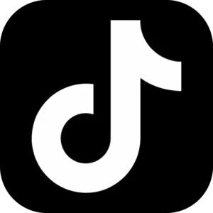 Uradna ikona Tik Tok, uporabljena za povezavo na družbena omrežja.