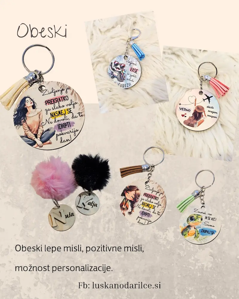 razni obeski Luškano darilce
