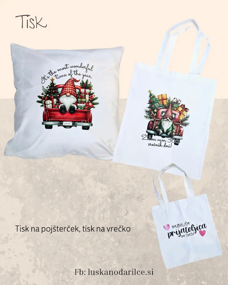 tisk na različne materiale Luškano darilce